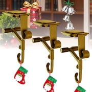iToolMax Garland Hanger for Door Frame, 2 in 1 Fireplace Stocking and Garland Hanger, No Drill Adjustable Mantle Hangers, Christmas Stocking Holders for Mantle, Holds Up to 55 LbsGolden-3Pcs