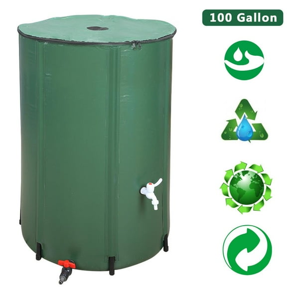 iTopRoad 100 Gallon Collapsible Rain Barrel, Portable Water Storage Tank
