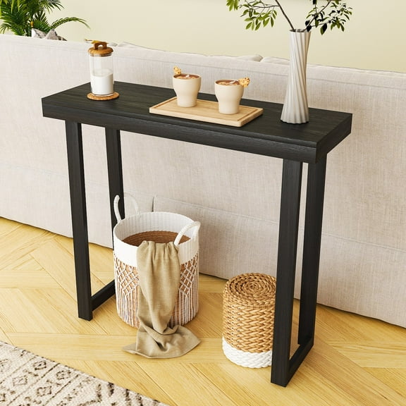iTopRoad Black Console Table, 36" Sofa TV Table, Multifunctional Use