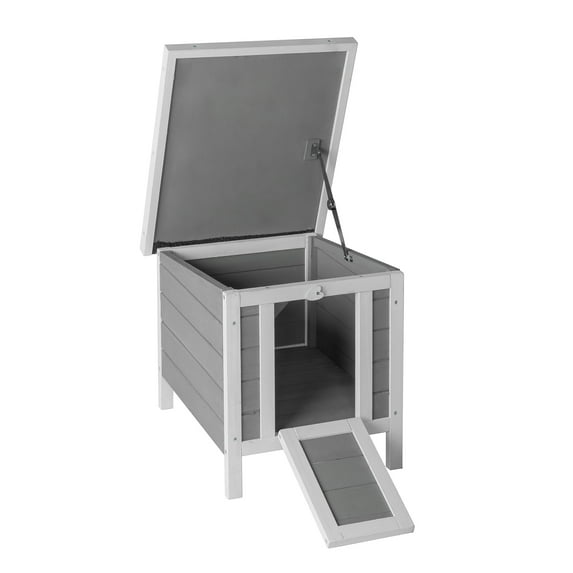 iTopRoad Outdoor Wooden Chicken Coop Hen House Poultry Cage with Tray, Ramp & Nesting Box for Indoor and Outdoor Use, Gray