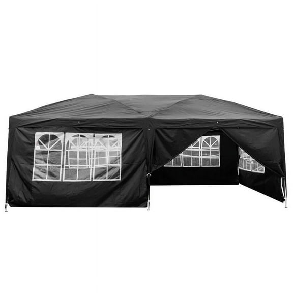 iTopRoad Pop Up Canopy Tent Outdoor Folding Patio Shade 10'x20' Black