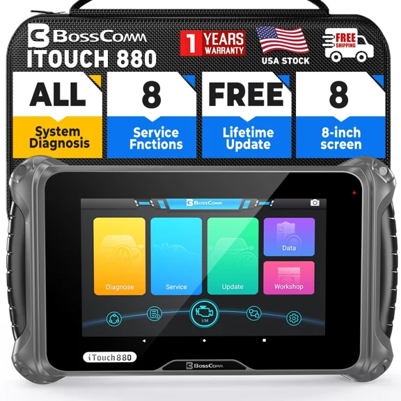 iTouch 880 8" LCD Screen OBD2 Diagnostic Scanner Full Software Free ABS Bleeding