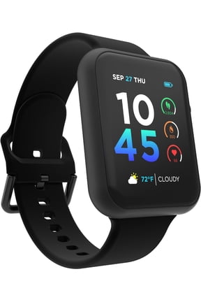Air 4 Smartwatch, 46mm Black Case with Black Silicone Band