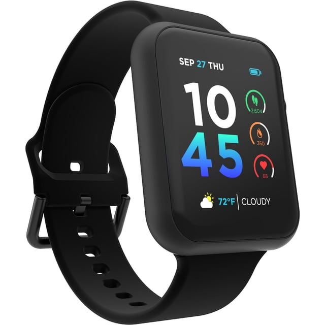 iTouch Air 4 Smartwatch, 46mm Black Case with Black Silicone Band