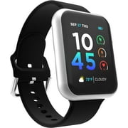 iTouch Air 4 Smartwatch: Silver Case With Black Silicone Strap 46mm
