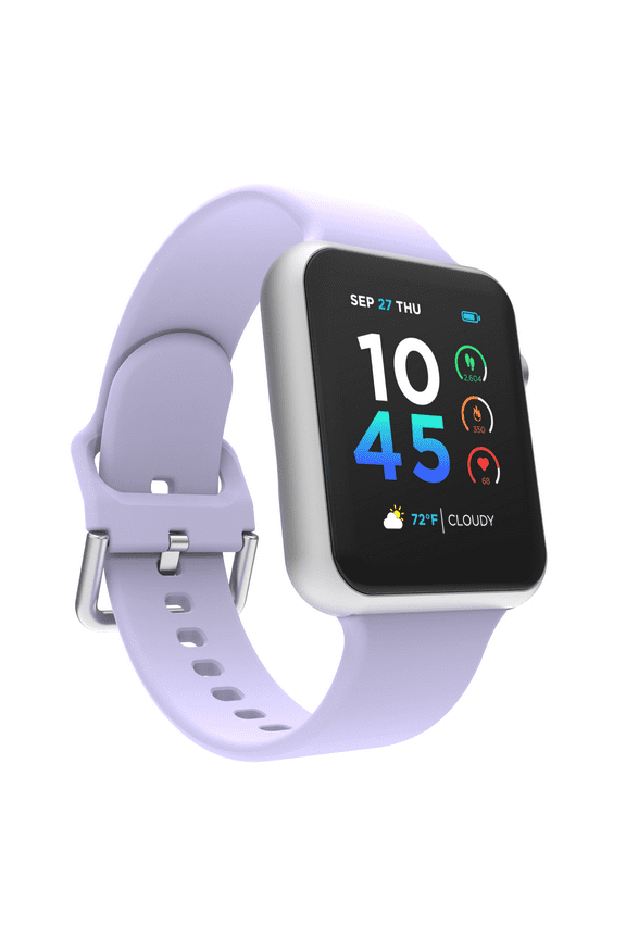Air 4 Smartwatch: Silver Case With Lilac Silicone Strap 41mm