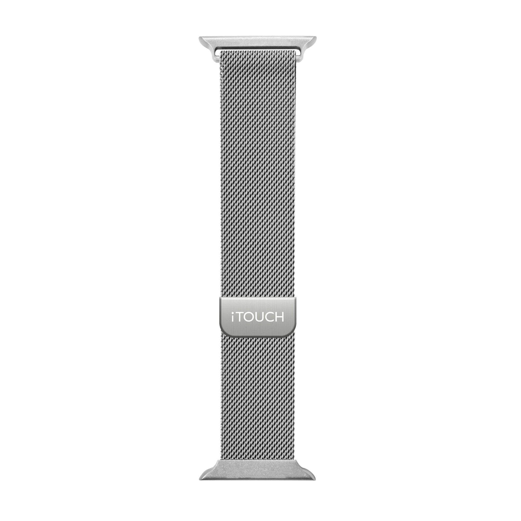 iTouch Smart Watch Unisex Interchangeable Metal Strap for Air 3 44mm: Silver Mesh