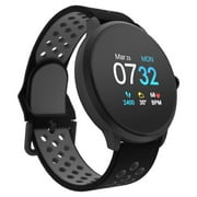 iTouch Sport 3 Smart Watch & Fitness Tracker, for Women and Men, (43mm), Black & Gray Perforated Strap