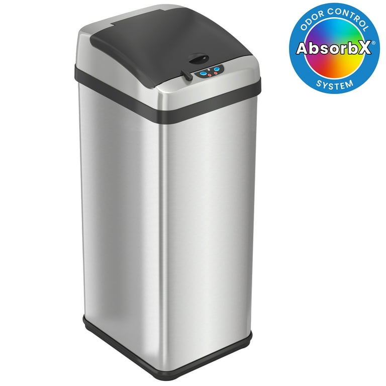 iTouchless 13-Gallon Extra Wide Stainless Steel Automatic Sensor Touchless  Trash Can