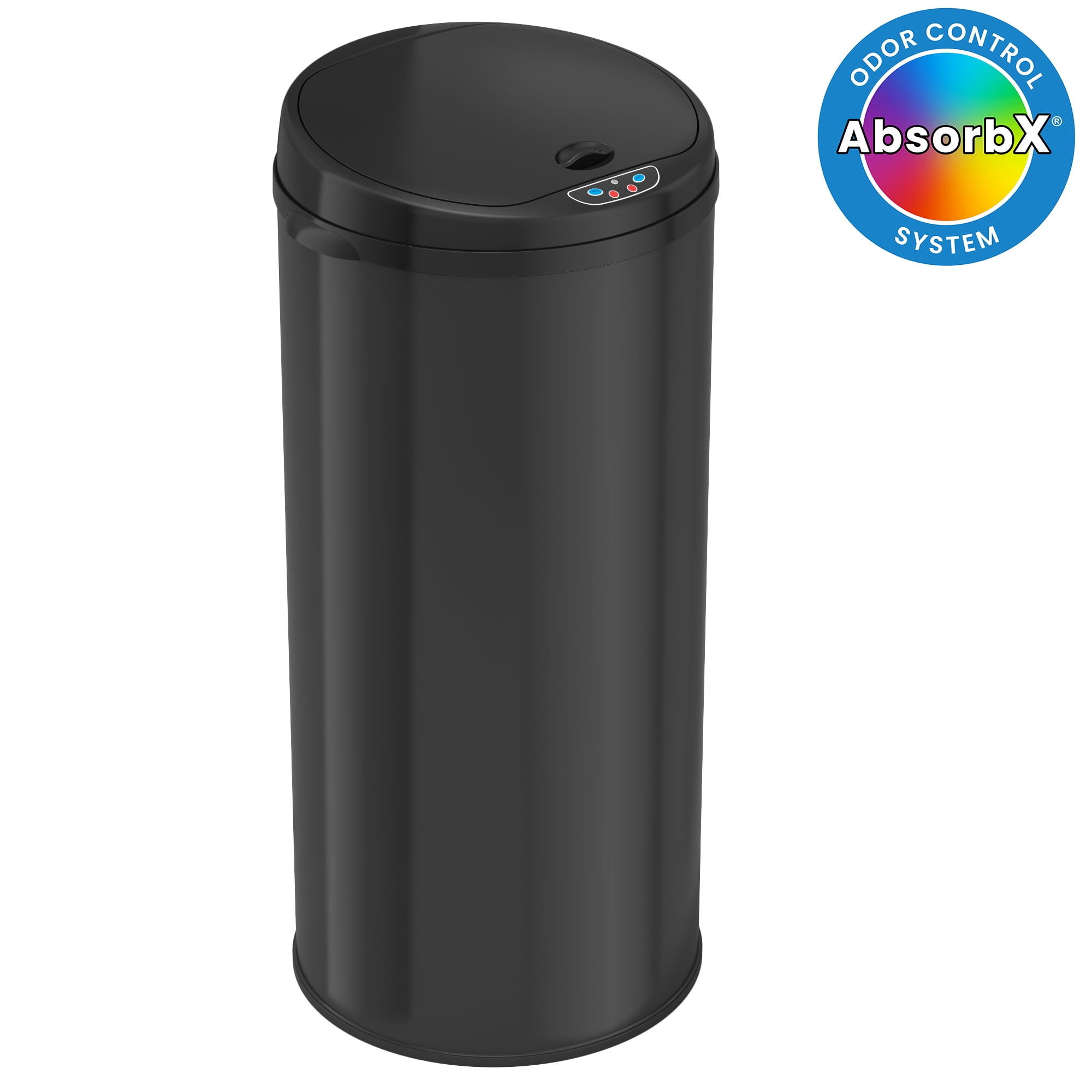 iTouchless Deodorizer Stainless Steel Automatic Touchless Trash Can, Silver/Black, 13 gallon