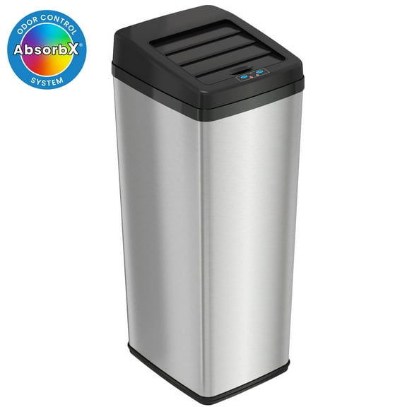 iTouchless 14 gal Stainless Steel Rectangular Sensor Kitchen Garbage Can