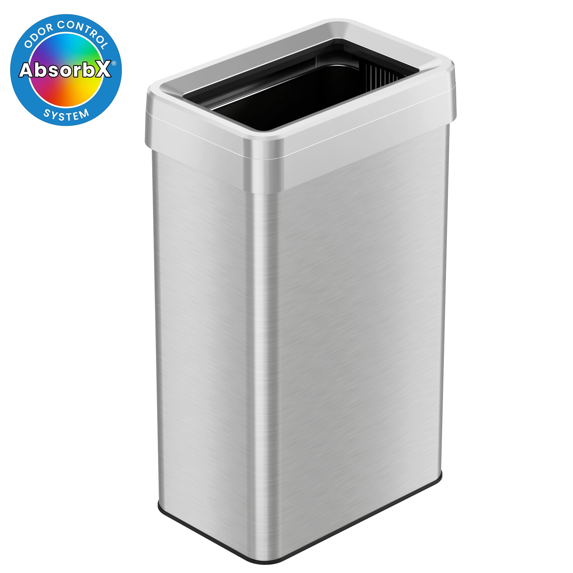 iTouchless - 18-Gal. Rectangular Trash Can - Silver