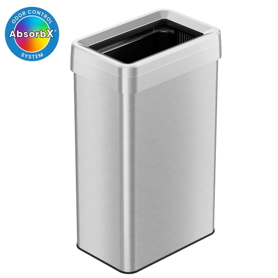 iTouchless - 18-Gal. Rectangular Trash Can - Silver