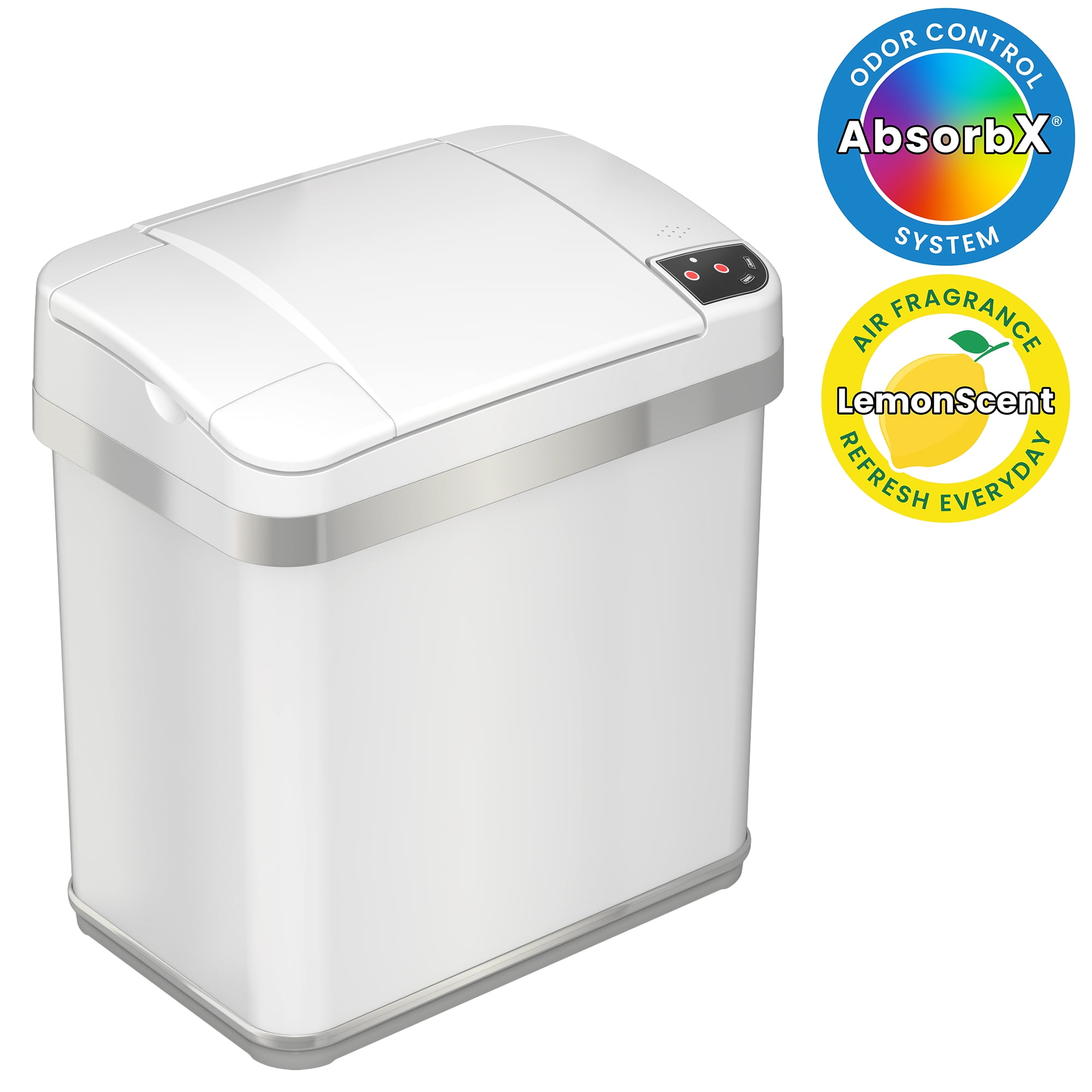iTouchless 2.5-gal Multifunction Sensor Trash Can, Pearl White