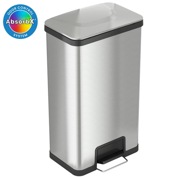 iTouchless AirStep 18 Gallon Step-On Kitchen Stainless Steel Trash Can