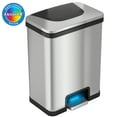 thumbnail image 1 of iTouchless AutoStep 13 Gallon Stainless Steel Automatic Step Trash Can with Odor Control System, 1 of 7