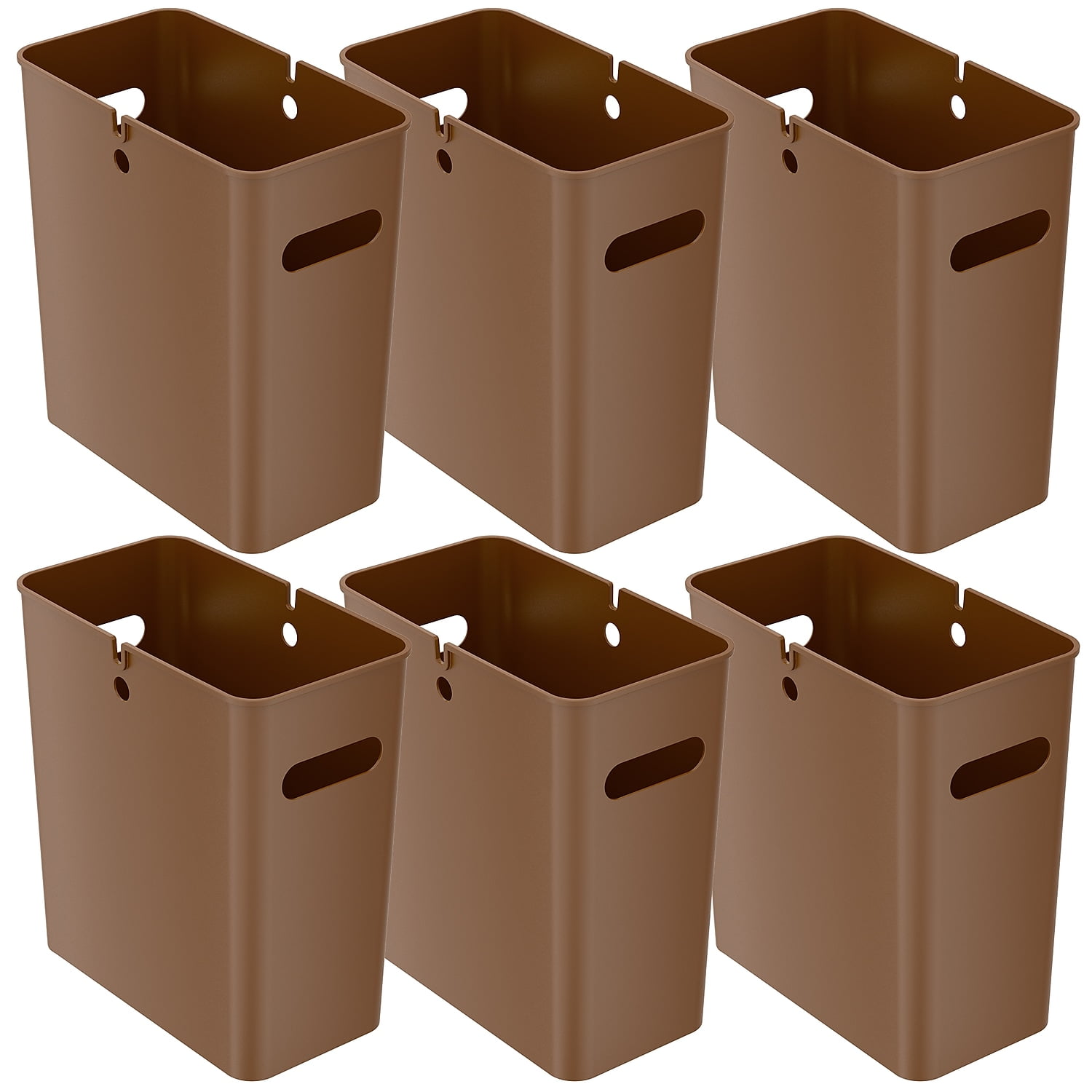 iTouchless SlimGiant Polypropylene Trash Can with no Lid Toffee Brown 4.2 gal. 6/Pack (SG105Nx6)
