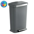 thumbnail image 1 of iTouchless SoftStep 13.2 Gal Kitchen Trash Can with Odor Filter, Dent-Proof Gray Plastic, 1 of 7