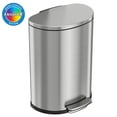 thumbnail image 1 of iTouchless SoftStep 13.2 Gallon Semi-Round Stainless Steel Step Trash Can with Odor Control System, 50 Liter Pedal Garbage Bin for Kitchen, Office, Home - Silent and Gentle Open and Close, 1 of 7