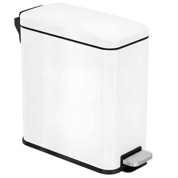 iTouchless 3 Gallon SoftStep Slim Bathroom Step Trash Can with AbsorbX Odor Filter - Matte White