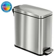 thumbnail image 1 of iTouchless SoftStep 3 gal Slim Bathroom Step Garbage Can with AbsorbX Odor Filter, Stainless Steel, 1 of 7