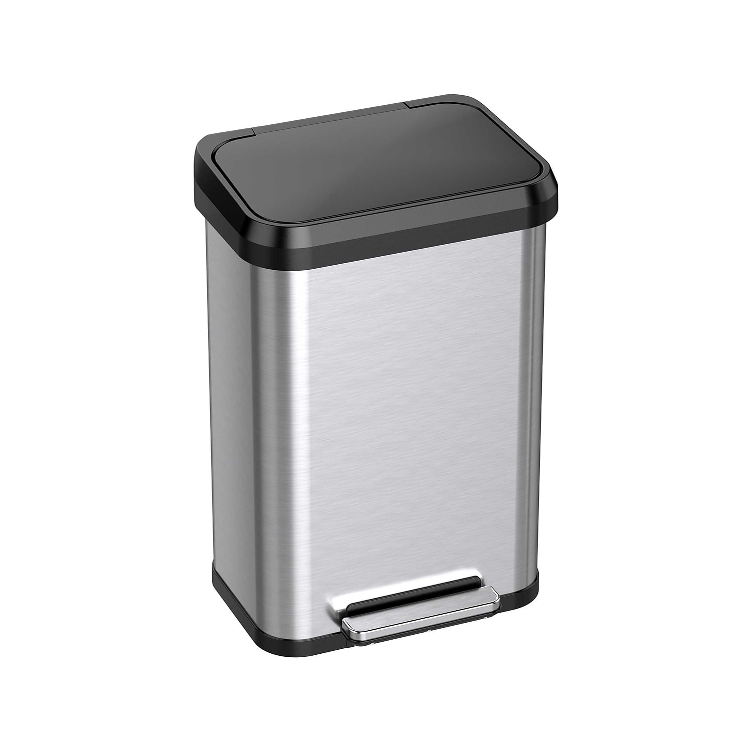iTouchless 20 Gallon Brushed Stainless Steel Step Trash Can