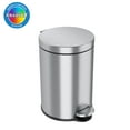 thumbnail image 1 of iTouchless SoftStep Round Stainless Steel Step Trash Can with Hinged Lid 3.17 Gallon (IP03RSS), 1 of 7