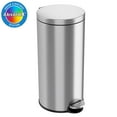 thumbnail image 1 of iTouchless SoftStep Round Stainless Steel Step Trash Can with Hinged Lid 7.93 Gallon (IP08RSS), 1 of 7
