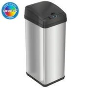 iTouchless 13 Gallon Sensor Kitchen Trash Can with AbsorbX Odor Filter, Stainless Steel