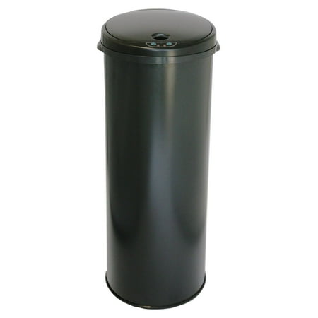 iTouchless - 13-Gal. Round Deodorizer Sensor Trash Can - Matte Black