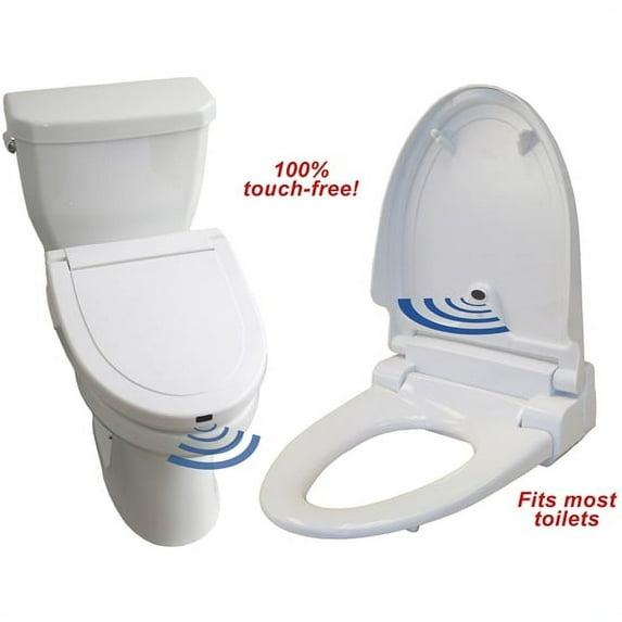 iTouchless White Elongated Touch-Free Sensor Controlled Automatic Toilet Seat iTouchless White Elongated Touch-Free Sensor Controlled Automatic Toilet Seat