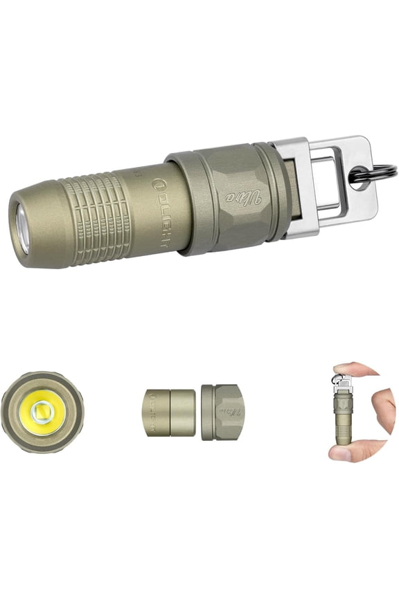 iUltra Recharable EDC Flashlight, 80 Lumens Mini LED Keychain Light, Easy take with Pocket or Attach to Keyring, Bag, for Everyday Carry and Emerncies (Olive-Green)