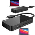 thumbnail image 1 of iVANKY FusionDock 1 MacBook Pro Docking Station with 150W Power Adapter, 12-in-2 Dual 4K@60Hz Monitor Dock for MacBook M1/M2/M3 Pro/Max Display Dock 2HDMI 2.0, 96W PD, 6 USB, Ethernet SD/TF Audio, 1 of 6