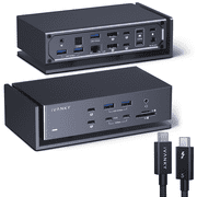 iVANKY FusionDock Max 1 - 20-in-1 Dual Thunderbolt 4 Docking Station for M5/M4/M3/M2/M1 Pro/Max Mac, Supports Quad 6K@60Hz Display with Thunderbolt 5 Cable