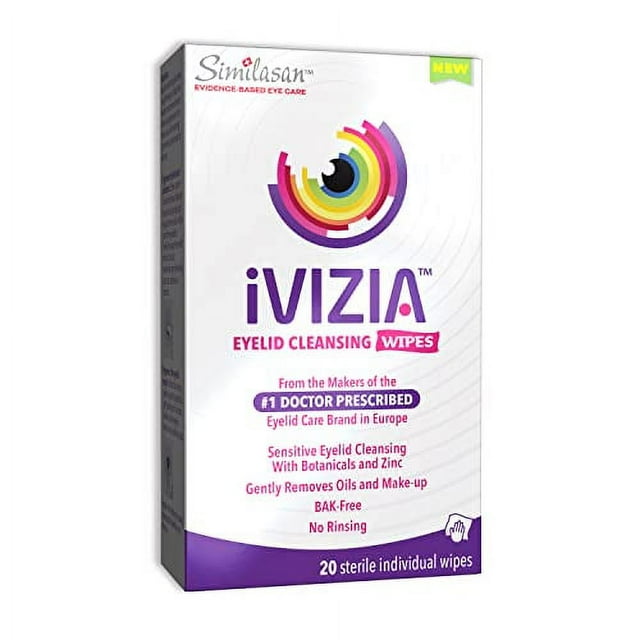 iVIZIA Eyelid Cleansing Wipes for Sensitive Eyelid Cleansing, PreservativeFree, Micellar, No
