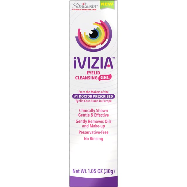 iVIZIA Lid Cleansing Gel for Sensitive Eyes, No Rinse, 1.05 oz Tube