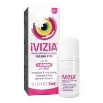 iVIZIA Sterile Lubricant Eye Drops for Dry Eyes, Preservative-Free, Moisturizing, Dry Eye Relief, Contact Lens Friendly, 0.16 oz Bottle