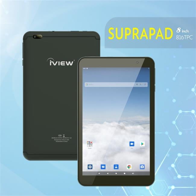 iView 816TPC 8" Android 10.1 Tablet, Slim Matte Black, 2GB/32GB, 1280 x 800 IPS High Resolution