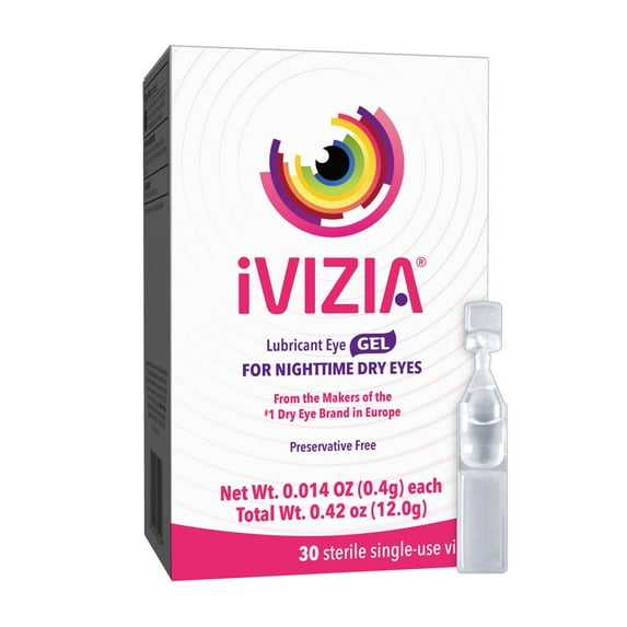 iVIZIA Eye Gel for Nighttime Dry Eyes, preservative-free, 30 single-use vials