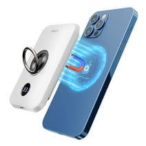 iWALK Magnetic Wireless Charger Power Bank 6000mAh, Compatible with New iphone 14/14 Plus/13/12, iphone 14 Series, White