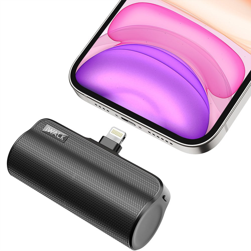 iWALK Mini Power Bank 3350mAh Portable Charger Compatible with iPhone 14/14  Plus/13/12 Pro Max/8/7 Airpods, Black 