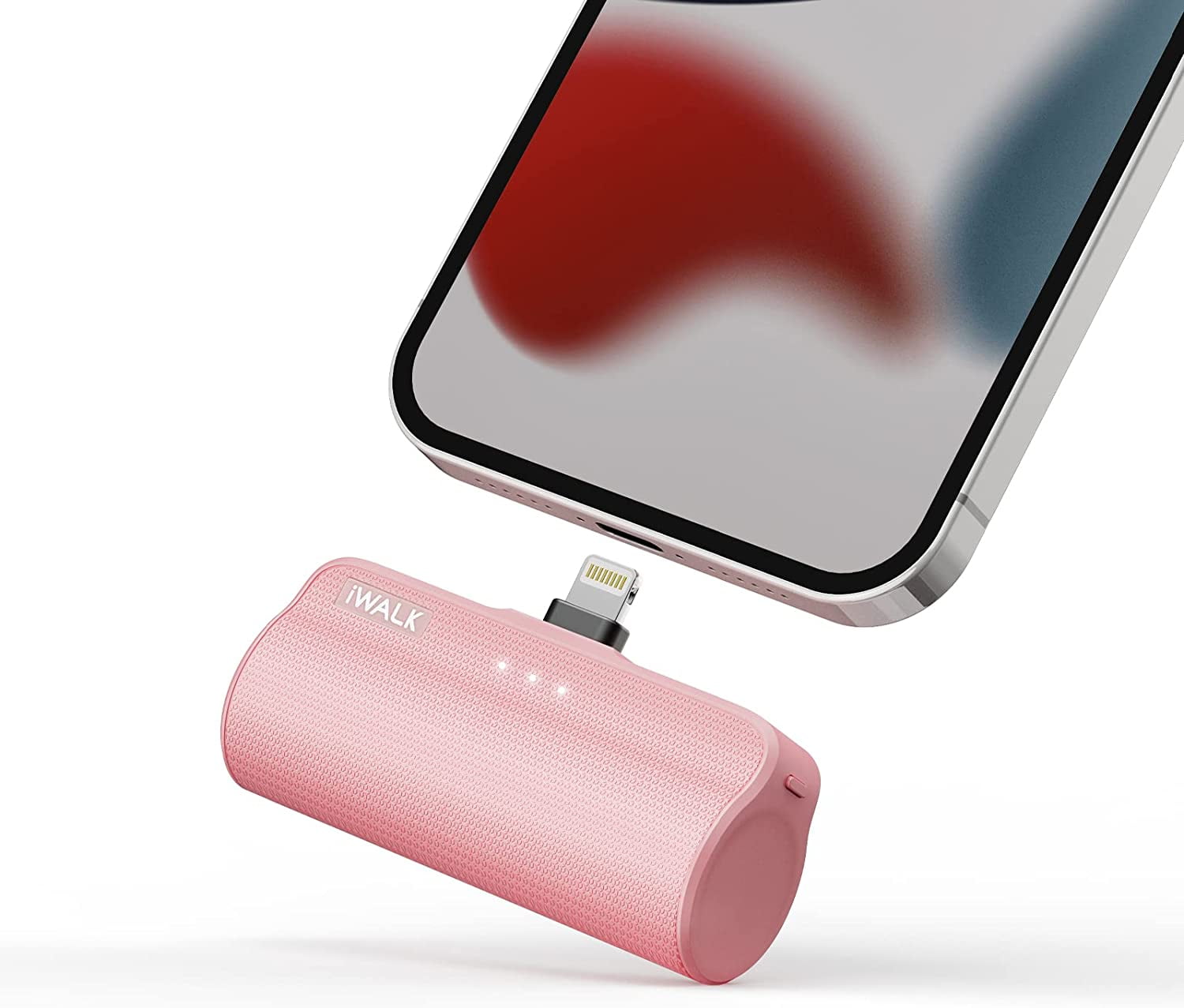iWALK Mini Power Bank Battery Charger 3350mAh Power Bank Compatible with  iPhone 14/14 Plus/13/12, Airpods, Pink
