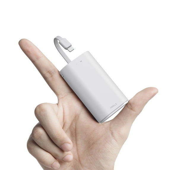 iWALK Power Bank Portable Phone Battery, Brick iWALK Portable Phone Charger Compatible with iPhone 14/13/12, White