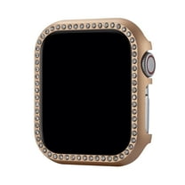 for iWatch Series 3/2/1 38mm Bumper Bling Case, Glitter Diamond Rhinestone Aluminum Plating Protective Frame Cover for Apple Watch Accessories 38mm Women Girls, Rosegold