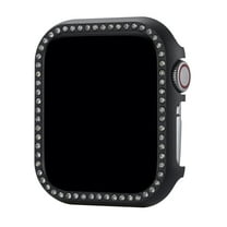 for iWatch Series 3/2/1 42mm Bumper Bling Case, Glitter Diamond Rhinestone Aluminum Plating Protective Frame Cover for Apple Watch Accessories 42mm Women Girls, Black