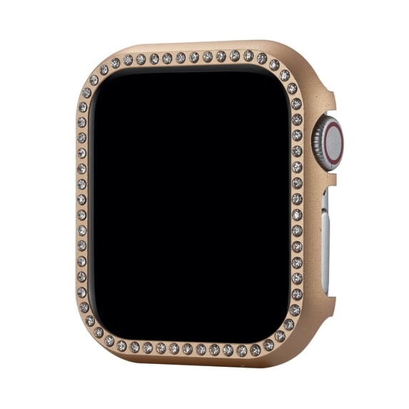 for iWatch Series 6/5/4/SE 40mm Bumper Bling Case, Glitter Diamond Rhinestone Aluminum Plating Protective Frame Cover for Apple Watch Accessories 40mm Women Girls, Rosegold