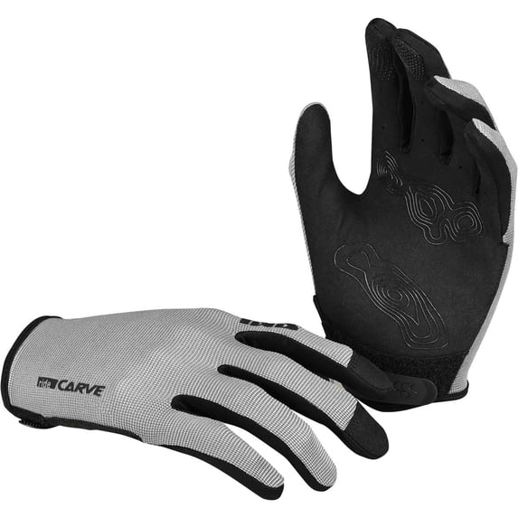 iXS Carve Digger Mens Mountain Bike Full Finger Gloves, Graphite, Medium