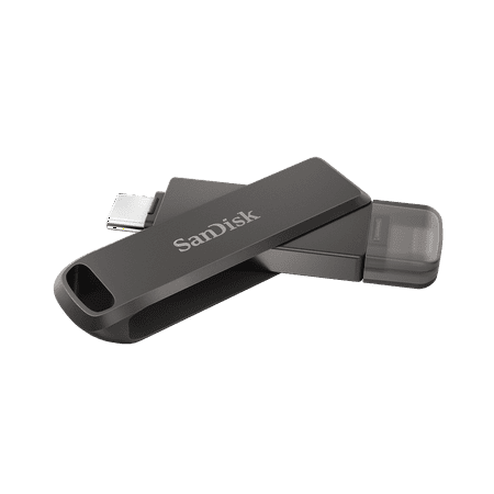 SanDisk - 256GB iXpand Phone Drive Luxe for iPhone Lightning and Type-C Devices - Black