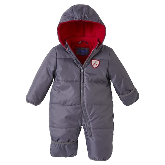 iXtreme Baby Boys Snowsuit - Fleece Lined Baby Winter Suit, Infant Snow Suit Pram with Hood (6M-24M)