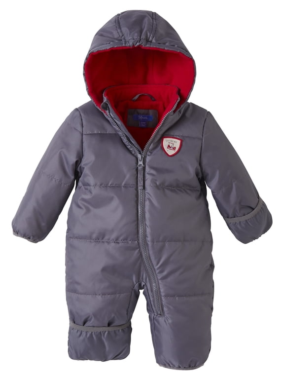 Baby Boys Snowsuit - Fleece Lined Baby Winter Suit, Infant Snow Suit Pram with Hood (6M-24M)